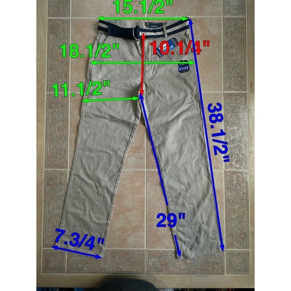 NAUTICA School Uniform Khaki Adjustable Waist size Boys 20 Regular - Picture 7 of 7